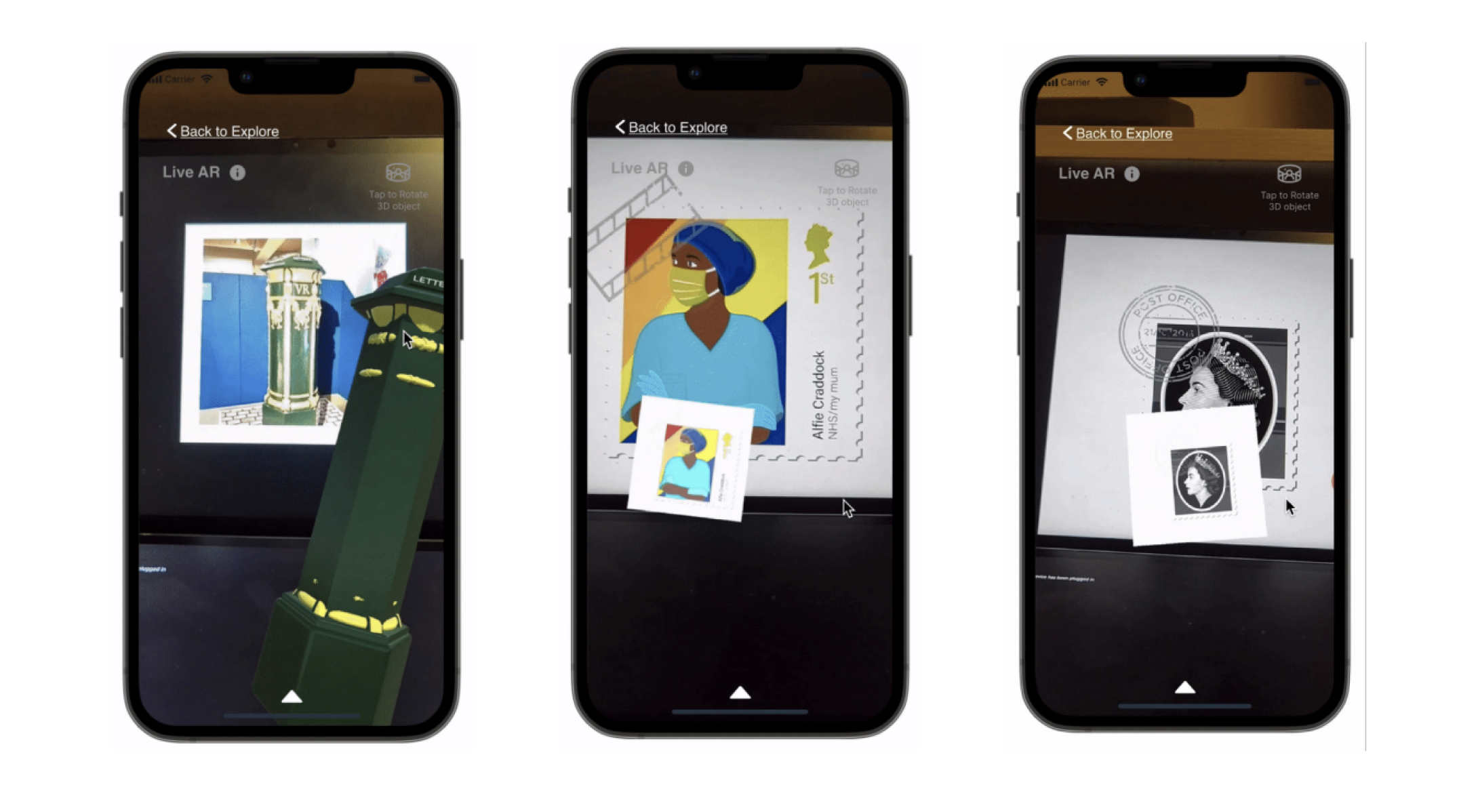 Postal Museum AR app — augmented exhibit view